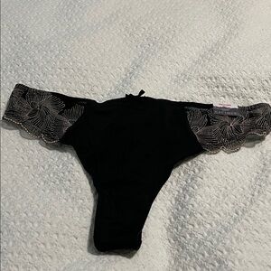 Cacique Black Panties with Floral Lace